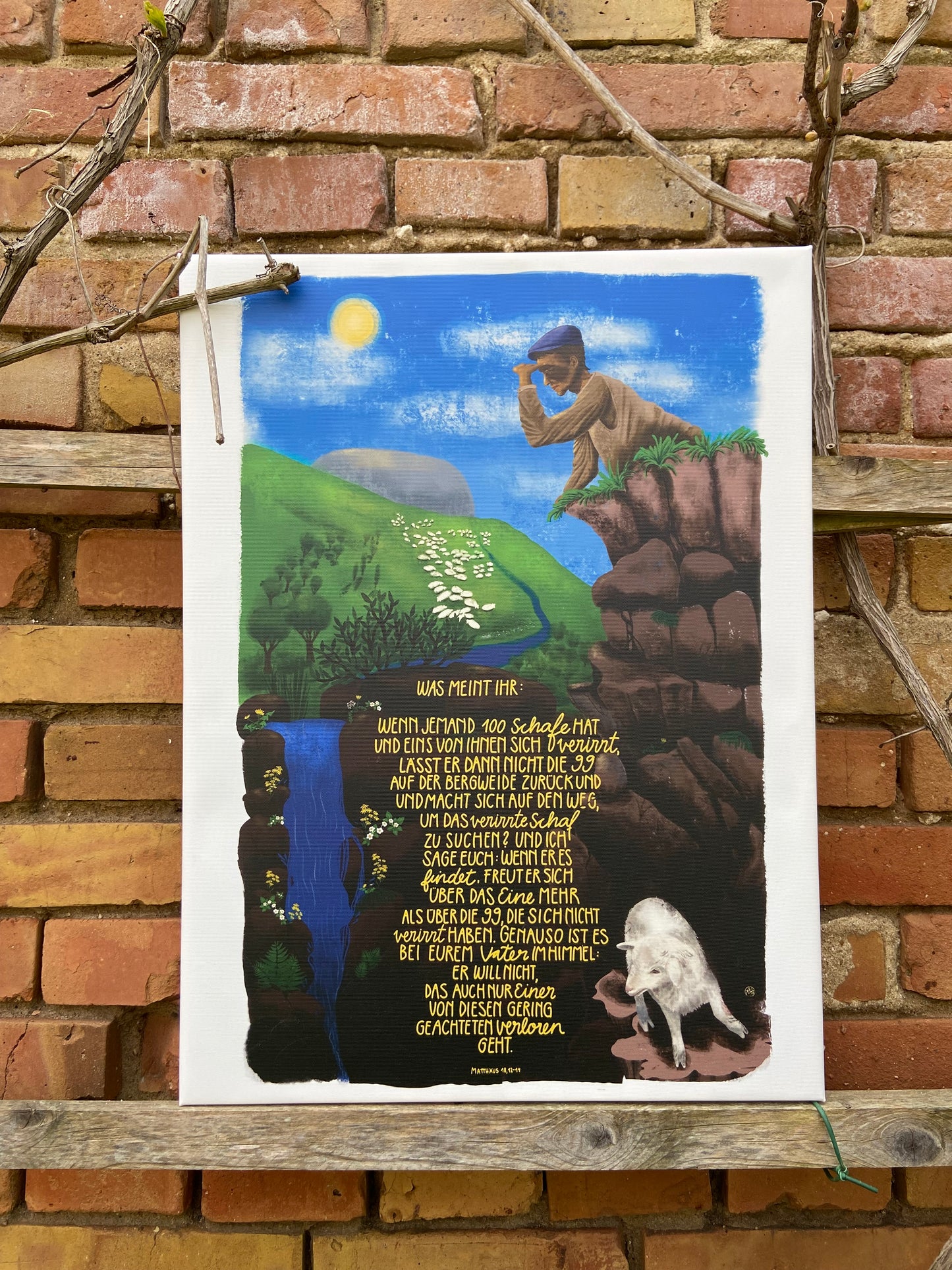 Matthäus 18 „Das verirrte Schaf“ Leinwand